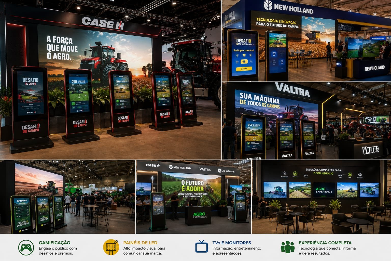 Aluguel de Headsets multicanais para Palestra Silenciosa feiras agro Além disso, integramos Tradução Simultânea.Aluguel de painel de led totem touch screen