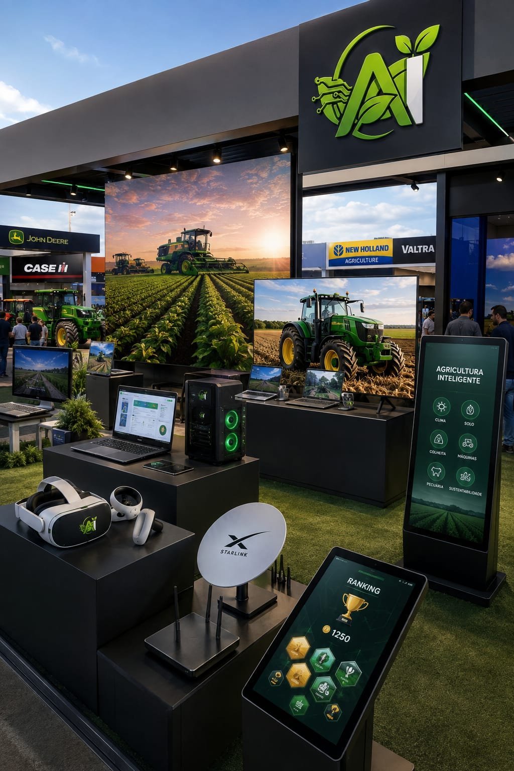 Aluguel de Headsets multicanais para Palestra Silenciosa feiras agro Além disso, integramos Tradução Simultânea.Aluguel de painel de led totem touch screen