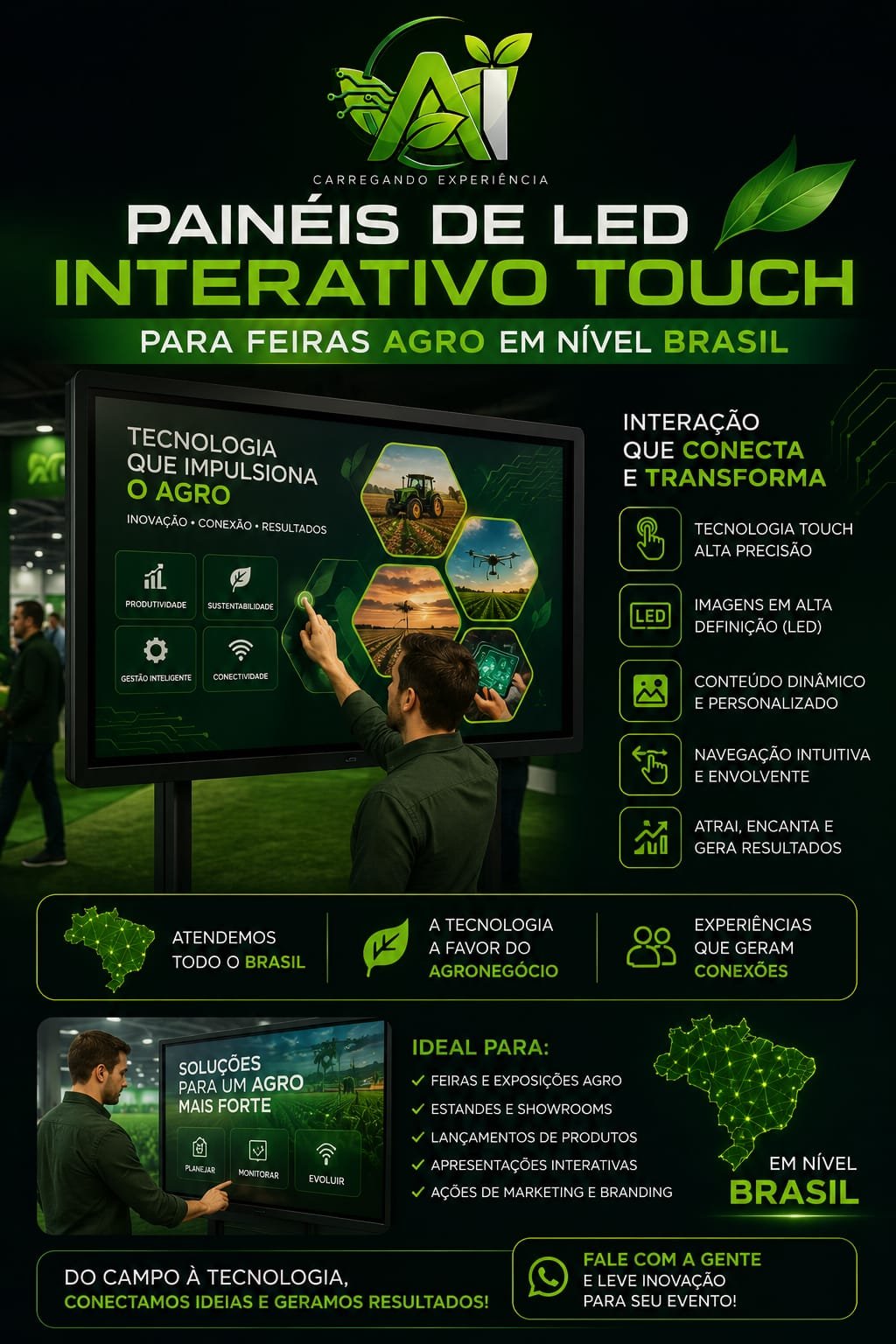 Locação de Totem Touch Screen, Óculos VR, Painel de LED e Holobox para Bahia Farm Show em Luís Eduardo Magalhães – BA 2026